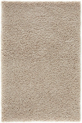 Modern Extra Large Small Soft 5cm Shaggy Non Slip Bedroom Living Room Carpet Runner Area Rug - Light Beige 60 x 110 cm