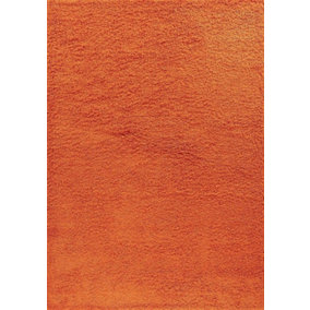 Modern Extra Large Small Soft 5cm Shaggy Non Slip Bedroom Living Room Carpet Runner Area Rug - Orange 120 x 170 cm