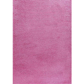 Modern Extra Large Small Soft 5cm Shaggy Non Slip Bedroom Living Room Carpet Runner Area Rug - Pink 160 x 230 cm