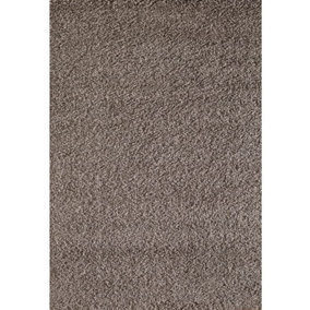 Modern Extra Large Small Soft 5cm Shaggy Non Slip Bedroom Living Room Carpet Runner Area Rug - Taupe 120 x 170 cm