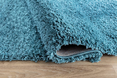Modern Extra Large Small Soft 5cm Shaggy Non Slip Bedroom Living Room Carpet Runner Area Rug - Teal 120 x 170 cm - 3