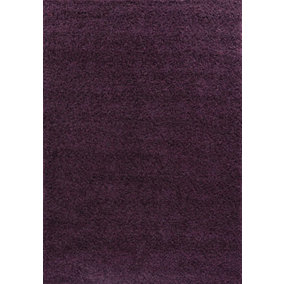 Modern Extra Large Small Soft 5cm Shaggy Non Slip Bedroom Living Room Carpet Runner Area Rug - Violet 120 x 170 cm