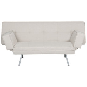 Modern Fabric Sofa Bed Beige BRISTOL