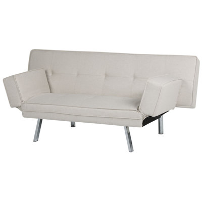 Modern Fabric Sofa Bed Beige BRISTOL