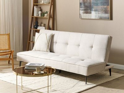 Modern Fabric Sofa Bed Beige ESSVIK