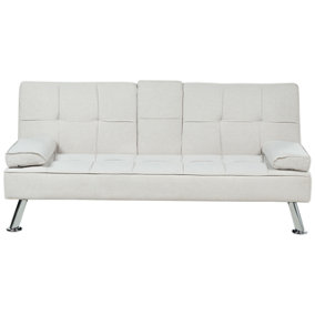 Modern Fabric Sofa Bed Beige ROXEN