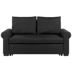 Modern Fabric Sofa Bed Black SILDA