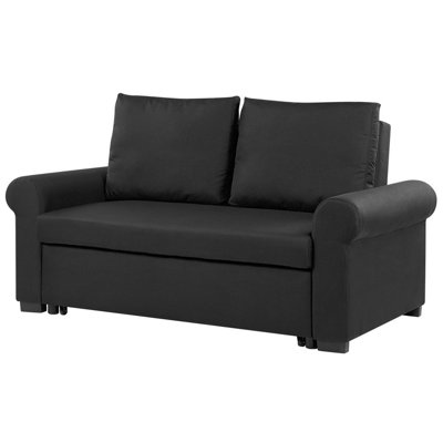Modern Fabric Sofa Bed Black SILDA
