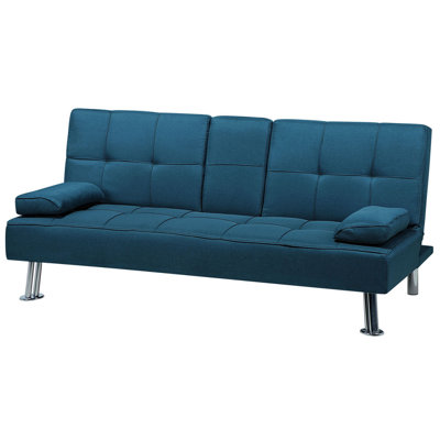 Modern Fabric Sofa Bed Blue ROXEN