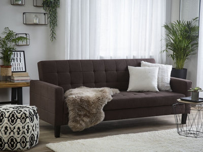 Modern Fabric Sofa Bed Brown VEHKOO