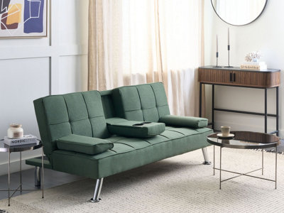 Modern Fabric Sofa Bed Green ROXEN