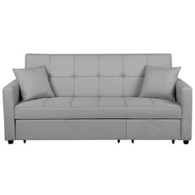 Modern Fabric Sofa Bed Grey GLOMMA
