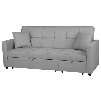 Modern Fabric Sofa Bed Grey GLOMMA