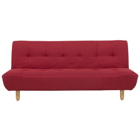 Modern Fabric Sofa Bed Red ALSTEN