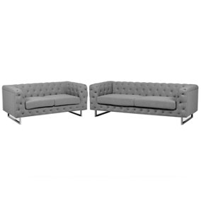 Modern Fabric Sofa Set Grey VISSLAND