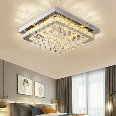 Modern Fancy Crystal LED Flush Mount Ceiling Light Fixture 40CM