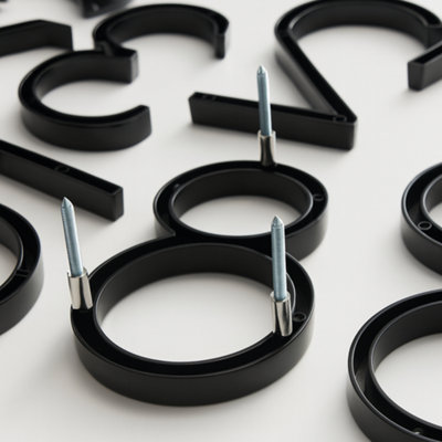 Modern Floating 3D Black Metal House Numbers 5 Inch with Waterproof ...