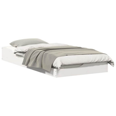 Modern Floor Bed Frame White 100 x 200 cm Solid pine wood