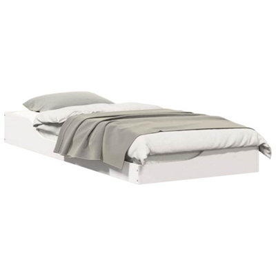 Modern Floor Bed Frame White 90 x 210 cm Solid pine wood