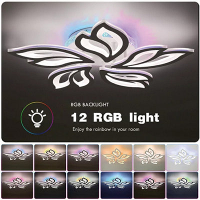 Modern Flower RGB LED Ceiling Light with Remote - Dimmable, Tunable White