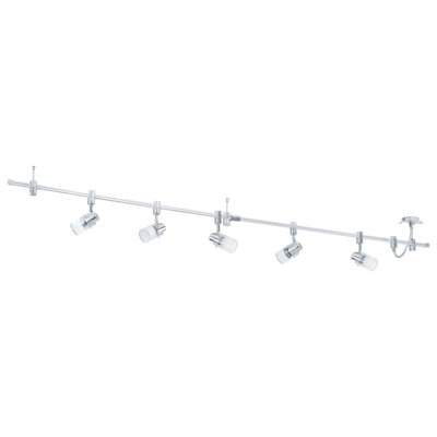 Modern Flush 5 Spot Ceiling Light with Chrome Finish and Clear Glass Shades