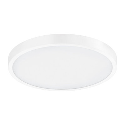 Modern Flush Ceiling Light with Remote Control - 14W LED White Shade