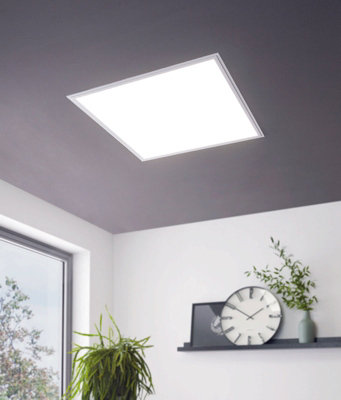Modern Flush Ceiling Light with White Shade and LED Bulb - 30W Included