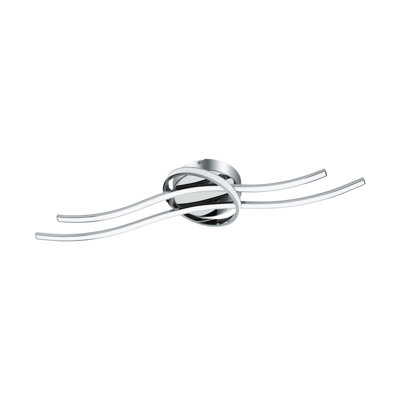 Modern Flush Mount Ceiling Light with Chrome Finish and White Shade