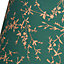 Modern Forest Green Cotton Fabric 10" Shade with Copper Foil Floral Decoration