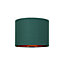 Modern Forest Green Cotton Fabric Small 8" Lamp Shade with Shiny Copper Inner
