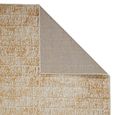 Modern Geometric Easy to Clean Beige Rug for Dining Room & Living Room-120cm X 170cm