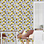 Modern Geometric Mosaic Squares PVC Wallpaper Roll 950cm