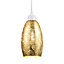 Modern Gold Foil Print Glass Pendant Light Shade with Curving Rectangular Body