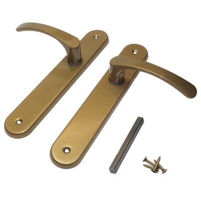 Modern Gold Interior Door Handle Set with Sleek Lever Design and Backplate, Ideal for Bedroom and Bathroom Doors, Durable