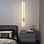 Modern Gold Linear Long Tube Aluminum LED Indoor Wall Light Wall Sconce 100cm Warm Light