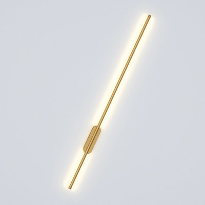 Modern Gold Linear Long Tube Aluminum LED Indoor Wall Light Wall Sconce 100cm Warm Light