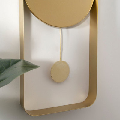 Modern Gold Metal Wall Clock with Black Details - 3