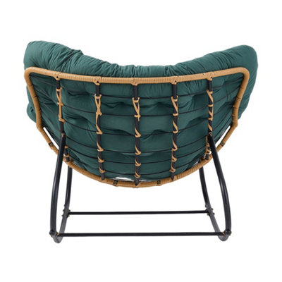 Modern Green Fleece Fabric Rocking Chair with Cushion
