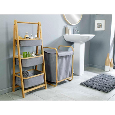 Modern Grey 3-Tier Folding Basket Storage Organiser Price Comparisons | Compare The Build