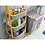 Modern Grey 3-Tier Folding Basket Storage Organiser
