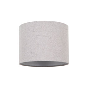 Modern Grey Linen Fabric Small 8 Drum Lamp Shade with Matching Satin Lining