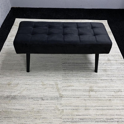 Modern Grey Rectangle Dining Table Set With 4 Grey Velvet Chairs And 1 ...