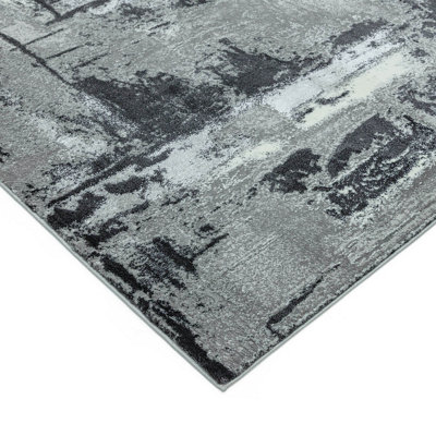 Modern Grey Rug, Abstract Rug for Bedroom, Stain-Resistant Rug for Dining Room, Abstract Grey Rug-160cm X 230cm