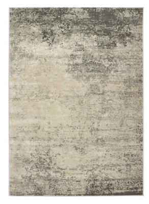 Modern Grey Rug, Easy to Clean Rug, Abstract Rug with 20mm Thick, Modern Rug for Bedroom, & Dining Room-80cm X 150cm