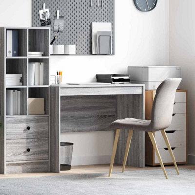 Modern Grey Writing Desk Grey sonoma Engineered wood 90 x 50 x 76 cm