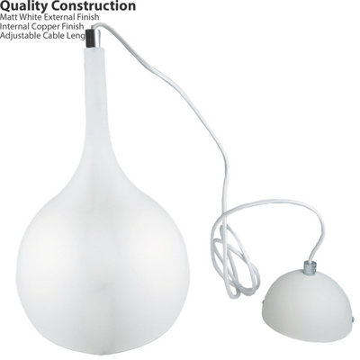 LED Pendant Light Single Hanging Light Fixture Copper Cord Adjustable