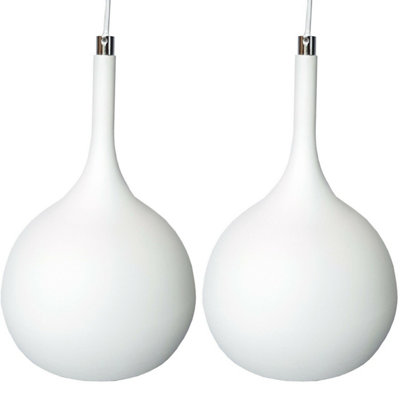 Modern Hanging Ceiling Pendant Light with LED in Matt White and Copper Finish