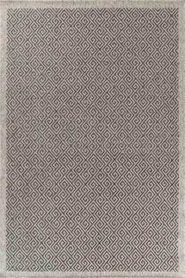 Modern Harper Greek Key Design Outdoor-Indoor Rugs Dark Grey 120x170 cm