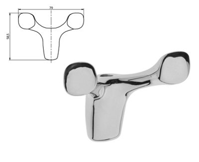 Modern Hat Coat Hanger Hook Door Wall Bath Model Toledo 58mm - Colour Chrome - Pack of 10