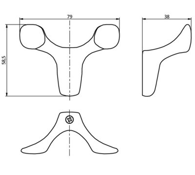 Modern Hat Coat Hanger Hook Door Wall Bath Model Toledo 58mm - Colour Chrome - Pack of 10